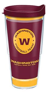 tervis made in usa double walled nfl washington insulated tumbler cup keeps drinks cold & hot, 24oz, touchdown