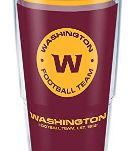 Tervis Made in USA Double Walled NFL Washington Insulated Tumbler Cup Keeps Drinks Cold & Hot, 24oz, Touchdown