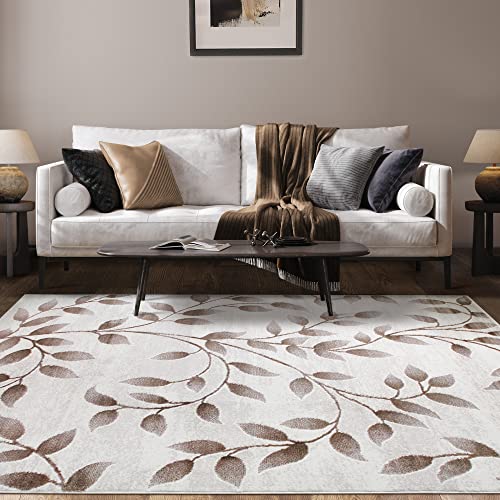 SUPERIOR Palesa Rustic Floral Indoor Area Rug, 2' x 3', Hazelnut (Palesa Indoor)