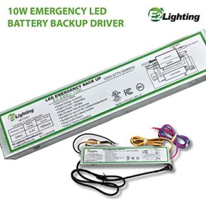 E2Lighting LED Emergency Driver E2-EBBU-10W, Emergency Battery Backup for LED fixtures with External Drivers, Supports 120V-277V, UL-Listed with 5-Year Warranty, Battery Backup LED Driver