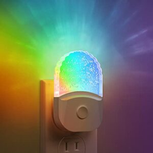 night lights plug into wall [2 pack], color changing night light for kids, 8-color rgb led night light, nightlight with dusk to dawn sensor, night light for bathroom decor, children room, kids gift