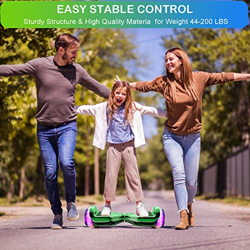 CBD Hoverboard for Kids Adults, All Terrain Hoverboards Load Up to 200LBS- 6.5" Tires Large Battery Hoverboard Bluetooth Speakers & 3D LED Light-Hover Board UL2272 Certified-Christmas Kids Gift- BL