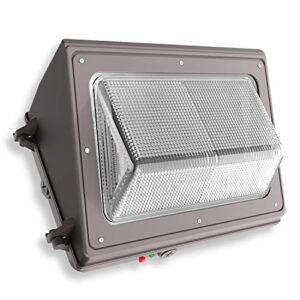 e2 lighting non cut off led wall pack 30 watts with emergency battery backup/photocell e2wp30w27v50k-ep, rohs compliant ul and dlc certified led wall packs commercial, 5 year warranty