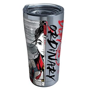 tervis triple walled disney - mulan collage insulated tumbler cup keeps drinks cold & hot, 20oz - stainless steel, defy the ordinary