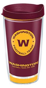 tervis made in usa double walled nfl washington insulated tumbler cup keeps drinks cold & hot, 16oz, touchdown