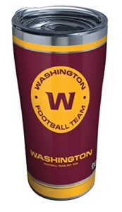 tervis triple walled nfl washington insulated tumbler cup keeps drinks cold & hot, 20oz - stainless steel, touchdown