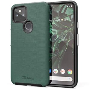 crave pixel 5 case, dual guard protection series case for google pixel 5 - forest green