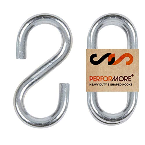 Performore 3 Inch S-Shaped Nickel Hooks Hangers Heavy-Duty Stainless Steel Nickel Hanger Storage Rack for Closet, Work Shop, Bathroom, Garden, House Kitchen (2 Pack)