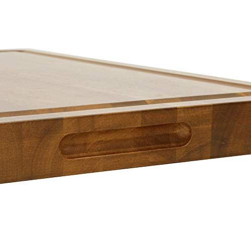 Viking Culinary Reversible Butcher Block Prep and Carving Board, 20 Inch, Includes 3 Built-In Compartments & Juice Groove, Crafted from Acacia Wood