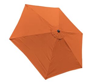 bellrino decor replacement strong & thick patio umbrella canopy cover for 7.5 ft 6 ribs (canopy only) (tango orange 75)