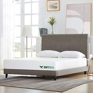 queen mattress, softsea 8 inch cool gel memory foam mattress in a box for a medium comfort