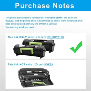 LCL Compatible Toner Cartridge Replacement for Dell 593-BBYP 593-BBYO CH00D S2830dn S2830 8500 Pages (2-Pack Black)