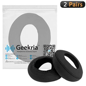 Geekria 2 Pairs Ice Silk Headphones Ear Covers, Washable & Stretchable Sanitary Earcup Protectors for Over-Ear Headset Ear Pads, Sweat Cover for Warm & Comfort (M/Black)