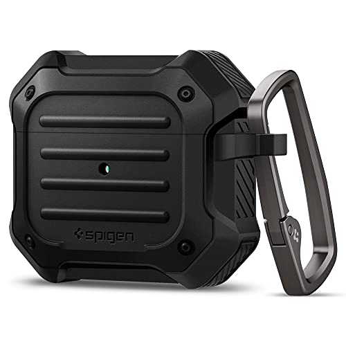 Spigen Tough Armor Designed for Airpods 3rd Generation Case Protective Airpods 3 Case with Keychain (2021) [Dual Layer Solid Protection] - Black