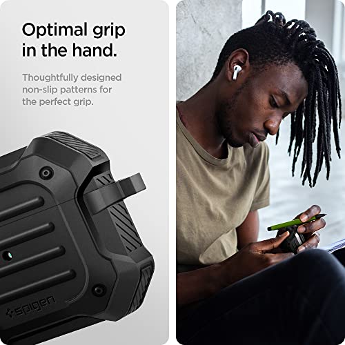 Spigen Tough Armor Designed for Airpods 3rd Generation Case Protective Airpods 3 Case with Keychain (2021) [Dual Layer Solid Protection] - Black