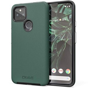 crave pixel 4a 5g case, dual guard protection series case for google pixel 4a (5g) - forest green
