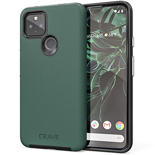 Crave Pixel 4a 5G Case, Dual Guard Protection Series Case for Google Pixel 4a (5G) - Forest Green