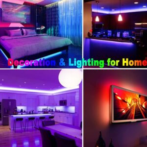 sylvwin LED Strip Lights 16.4FT,RGB Strip Lights with Color Changing,SMD 5050 Dimmable Lighting with Remote Control for Home Kitchen,Bedroom Decoration,Party,TV Backlight
