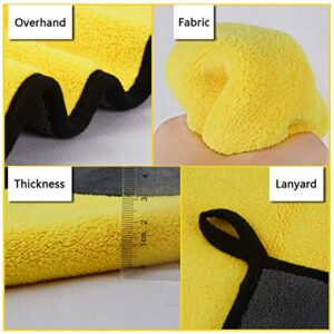 VIVOTE Microfiber Car Cleaning Towels Ultra Thick Plush car Drying Towel Buffing Cloths Super Absorbent Drying Auto Detailing Towel 15'' x 18'' 2pack Yellow+Gray