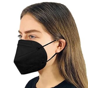 5-layer disposable face mask made in usa | improved design | 95%+ filtration efficiency with comfortable ear loop and soft to touch materials | 10 units (obsidian black)