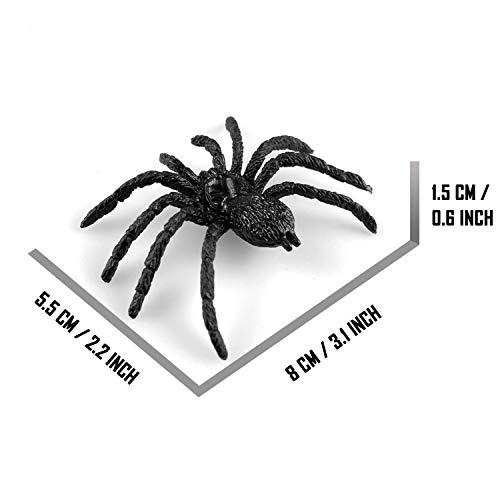 HOHAJIU Fake Spider Realistic Plastic Spider Toys Spoof Halloween Party Props April Fool's Day Funny Fright Screaming Toys, Pack of 12