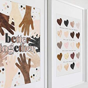 Diversity Art for Kids - Better Together - Equality Diversity Poster Positive Classroom Decor Be Kind Inclusion Kindness Diversity - UNFRAMED Poster Print 5x7" 8x10" 11x14" 16x20" or 24x36"