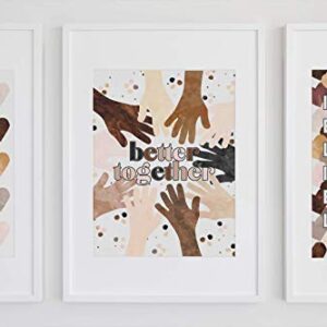 Diversity Art for Kids - Better Together - Equality Diversity Poster Positive Classroom Decor Be Kind Inclusion Kindness Diversity - UNFRAMED Poster Print 5x7" 8x10" 11x14" 16x20" or 24x36"