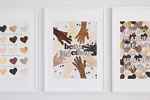 Diversity Art for Kids - Better Together - Equality Diversity Poster Positive Classroom Decor Be Kind Inclusion Kindness Diversity - UNFRAMED Poster Print 5x7" 8x10" 11x14" 16x20" or 24x36"