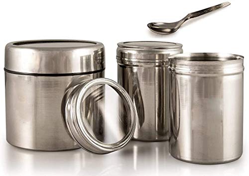 Satre Online and Marketing Transparent Stainless Steel Spice Box with Containers Set of 8pcs