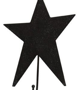 HAPPY DEALS ~ Black Primitive Star Hook | 2 PC Set | Rustic Country Primitive Décor | 6 x 4.5 inch