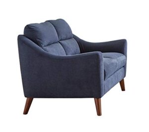 coaster home furnishings gano sloped arm upholstered loveseat navy blue