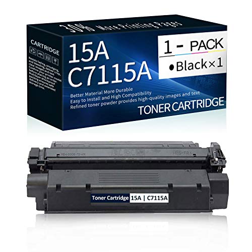 1 PK 15A | C7115A Black Toner Cartridge Replacement for HP Laserjet 1000 1150 1005W 1200n 1200se 1220 1220se ; Laserjet 3300 MFP 3320 MFP 3320n MFP 3380 MFP Printer Toner.