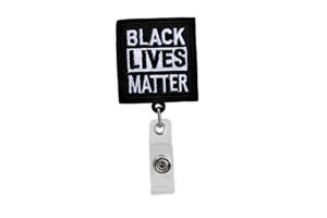 black lives matter id badge reel - blm retractable holder for nurses doctors hospitals and office staff | support the cause!