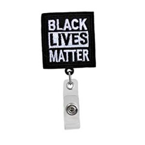 Black Lives Matter ID Badge Reel - BLM Retractable Holder for Nurses Doctors Hospitals and Office Staff | Support The Cause!