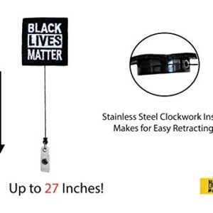 Black Lives Matter ID Badge Reel - BLM Retractable Holder for Nurses Doctors Hospitals and Office Staff | Support The Cause!