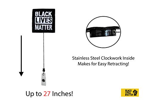 Black Lives Matter ID Badge Reel - BLM Retractable Holder for Nurses Doctors Hospitals and Office Staff | Support The Cause!