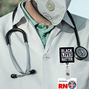 Black Lives Matter ID Badge Reel - BLM Retractable Holder for Nurses Doctors Hospitals and Office Staff | Support The Cause!