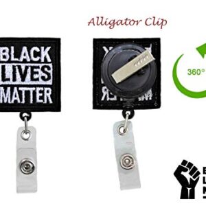 Black Lives Matter ID Badge Reel - BLM Retractable Holder for Nurses Doctors Hospitals and Office Staff | Support The Cause!