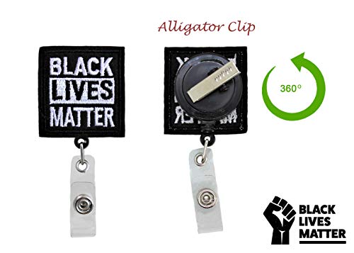 Black Lives Matter ID Badge Reel - BLM Retractable Holder for Nurses Doctors Hospitals and Office Staff | Support The Cause!