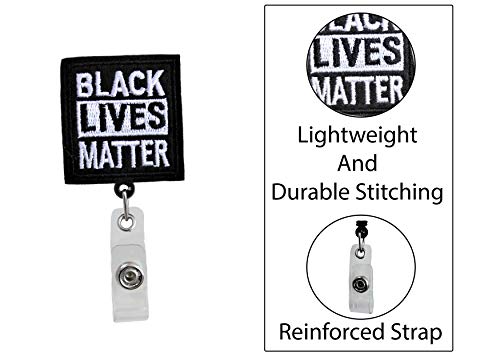 Black Lives Matter ID Badge Reel - BLM Retractable Holder for Nurses Doctors Hospitals and Office Staff | Support The Cause!