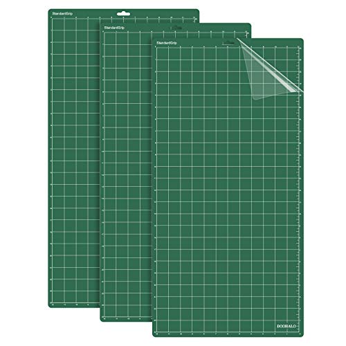 DOOHALO Cutting Mat for Silhouette Cameo 4 Cutting Machine 12 X 24 inch 3 Pack Replacement Adhesive Mats for Silhouette Cut