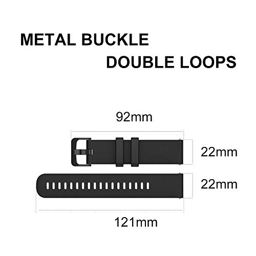 Yeejok Silicone Watch Bands Compatible for Samsung Galaxy Watch 3 45mm /Galaxy Watch 46mm /Samsung Gear S3 Frontier/Classic, 22mm Silicone Watch Strap for Men Women, Black