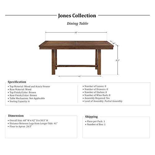 Lexicon Jones Dining Table, Brown