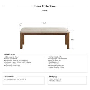 Lexicon Jones Dining Bench, Brown