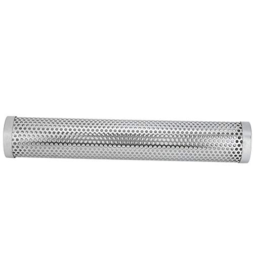 Grill Smoker Tube, Durable Portable BBQ Smoker, 12in Stainless Steel Hexagonal, Round for Charcoal Grill Electric Grill Gas Grill(Round)