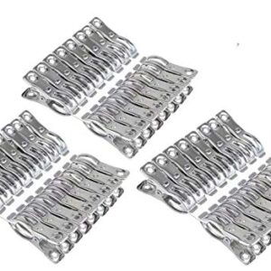 Pealeep Clothes pins, 60Pcs Metal Beach Chair Towel Clips,Heavy Duty Stainless Steel Clothespin, Beach Towel Clips Keep Your Towel from Blowing Away