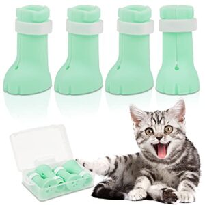 jaki cat shoes anti-scratch silicone boots for cats, adjustable rubber cat feet covers gloves kitten shower paw protector, pet supplies for cats bath cleaning shaving checking treatment in family