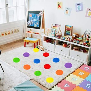 60 Pcs 5" Carpet Spots Markers for Classroom Carpet Floor Dots Carpet Circles Carpet Markers for Kids Social Distancing and Wait Line Up, Classroom Decoration Teacher Supplies, 6 Colors