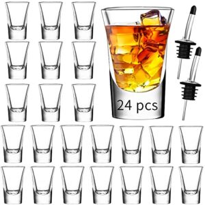 suprobarware shot glasses set of 24-1.2 oz/35 ml clear shot glass with heavy base, rock shot glasses bulk for cocktail, vodka, espressos, liqueurs, tequila and desserts