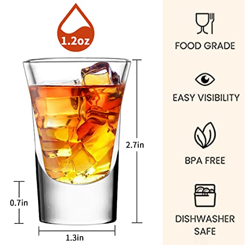 SuproBarware Shot Glasses Set of 24-1.2 oz/35 ml Clear Shot Glass with Heavy Base, Rock Shot Glasses bulk for Cocktail, Vodka, Espressos, Liqueurs, Tequila and Desserts